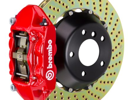 Brembo 15-23 Mustang GT 15-23 Mustang V6 EcoBoost Rr GT BBK 4Pist Cast 380x28 2pc Rotor Drilled-Red on Sale