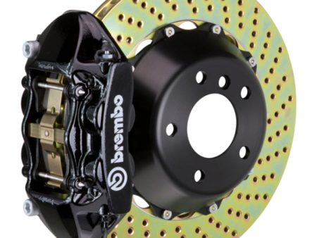 Brembo 15-23 Mustang GT V6 EcoBoost Rear GT BBK 4 Piston Cast 380x28 2pc Rotor Drilled-Black Online now