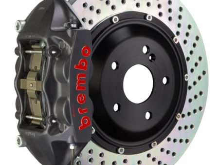 Brembo 15-23 Mustang GT V6 EcoBoost Rear GTS BBK 4 Piston Cast 380x28 2pc Rotor Drilled-Black HA on Sale