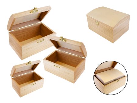 3-Piece Wooden Clasp Treasure Box Set Supply