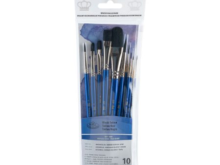 10-Pack Black Taklon Brushes - Wash Round For Discount