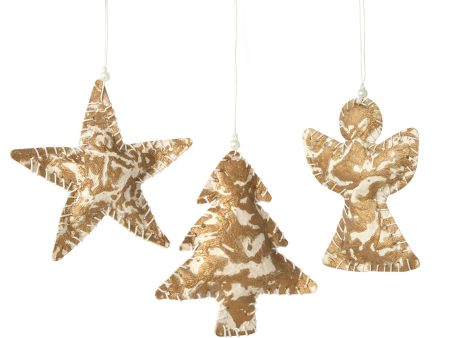 3-Pack Paper Ornaments - Tree, Angel & Star Online