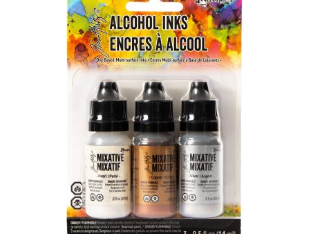 3-Pack Alcohol Inks - Silver Pearl Copper For Discount