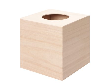 Wooden Square Tissue Box - 13 x 13 x 14 cm Online now