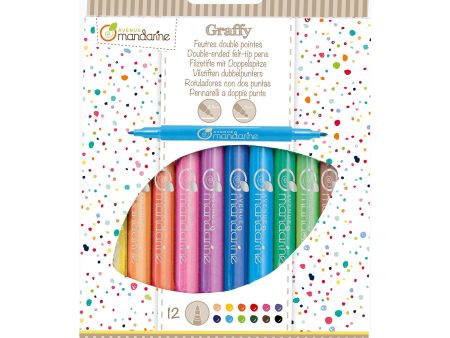 12-Pack Double-Ended Felt-Tip Pens Supply