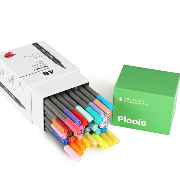 48-Pack Picolo Fineliners Set - 0.4 mm, Assorted Colours For Sale