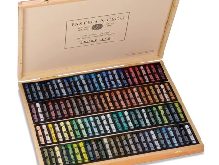 100-Piece Wooden Box Pastel Set - Landscape For Sale