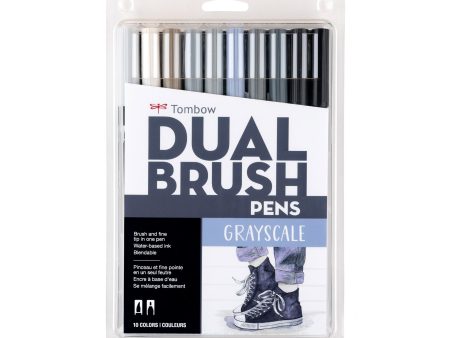 10-Pack Dual Brush Pens - Grey Online now