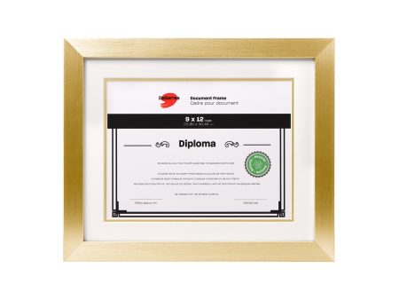 Double Mat Document Frame - Gold Cheap