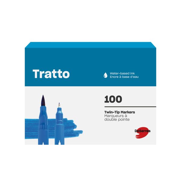 Tratto Double-Tip Markers - Assorted Colours, 100 Pieces Hot on Sale