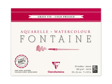 25-Sheet Fontaine Watercolour Paper Pad - Cold Pressed Sale