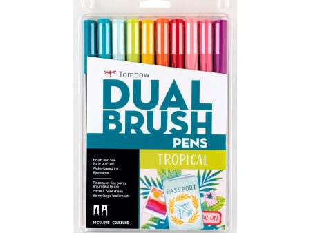 10-Pack Dual Brush Pens - Tropical Cheap