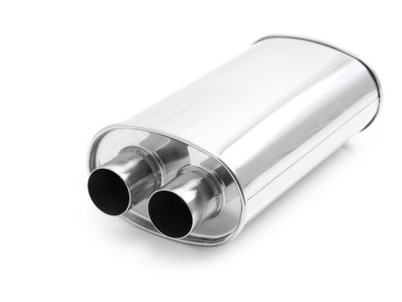 Vibrant Universal Streetpower 3in Stainless Steel Dual In-Out Oval Muffler For Sale