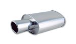 Vibrant StreetPower Oval Muffler with 4in Round Tip Angle Cut Rolled Edge - 2.5in inlet I.D. on Sale