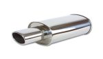 Vibrant StreetPower Oval Muffler with 4.5in x 3in Oval Tip Angle Cut Rolled Edge - 2.5in inlet I.D. Online