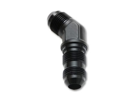 Vibrant -12AN Bulkhead Adapter 45 Degree Elbow Fitting - Anodized Black Only Sale